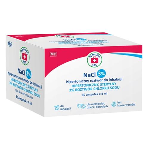 Miniaturka artykułu - Apteczka ABC Hipertoniczna s&oacute;l fizjologiczna NaCl 3%, 30x4ml