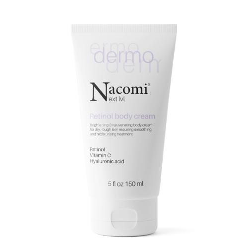 Miniaturka artykułu - NACOMI Next Level Dermo Rozjaśniająco-odmładzający krem do ciała z retinolem i witaminą C, 150ml
