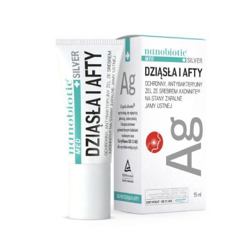 Miniaturka artykułu - Nanobiotic Med Plus Silver Dziąsła i Afty żel, 15ml BRAK OPAKOWANIA