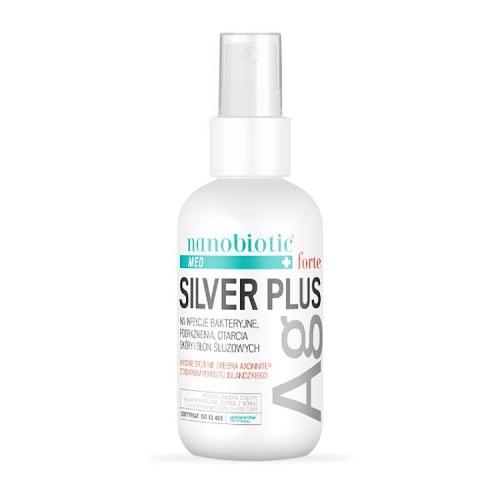 Miniaturka artykułu - Nanobiotic Med Silver Plus Forte Preparat na infekcje bakteryjne, podrażnienia, otarcia sk&oacute;ry i błon śluzowych, 75 ml