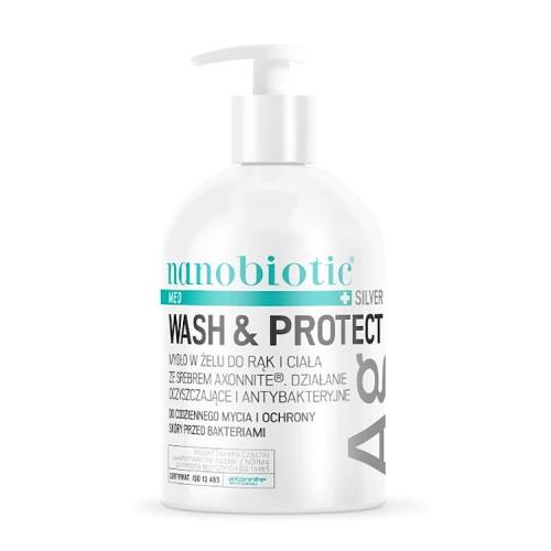 Miniaturka artykułu - Nanobiotic Med Silver Wash&Protect Mydło w żelu ze srebrem do rąk i ciała, 500 ml