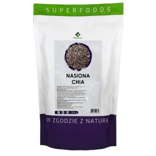 Miniaturka artykułu - Nasiona Chia MedFuture, 1000g KR&Oacute;TKA DATA 31.10.2026