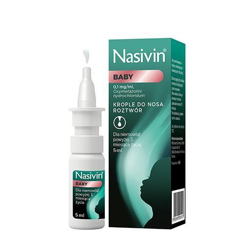 Miniaturka artykułu - NASIVIN BABY (Soft) 0,01% krople - 5 ml  KRÓTKA DATA 31.10.2025