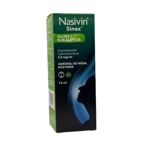 Miniaturka artykułu - Nasivin Sinex Aloes i Eukaliptus 0,5 mg/ml, 15 ml
