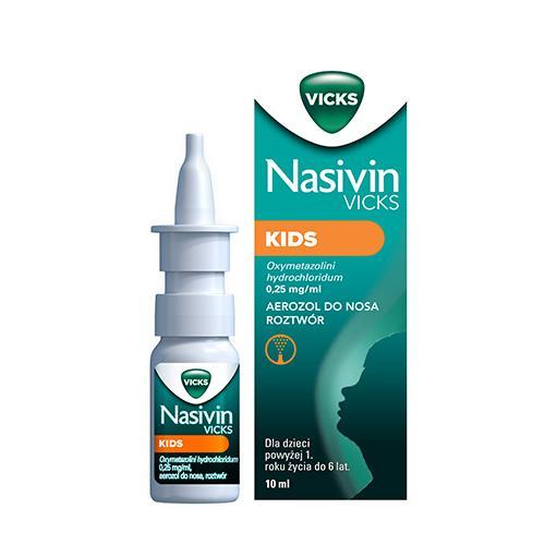 Miniaturka artykułu - Nasivin Vicks Kids aerozol dla dzieci, 10 ml BRAK KARTONU