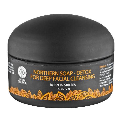 Miniaturka artykułu - Natura Siberica Mydło do twarzy głęboko oczyszczające czarne, 120 ml