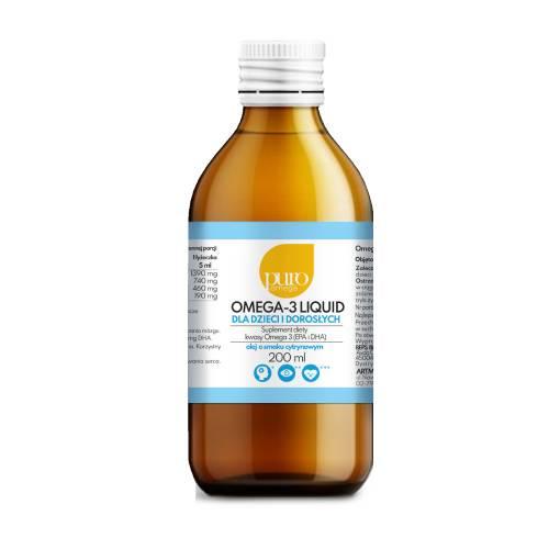 Miniaturka artykułu - Puro Omega Omega-3 Liquid dla dzieci i dorosłych, 200 ml