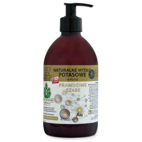Miniaturka artykułu - NATURALNE MYDŁO POTASOWE w płynie ze złotem monoatomowym jonowym, 500 ml