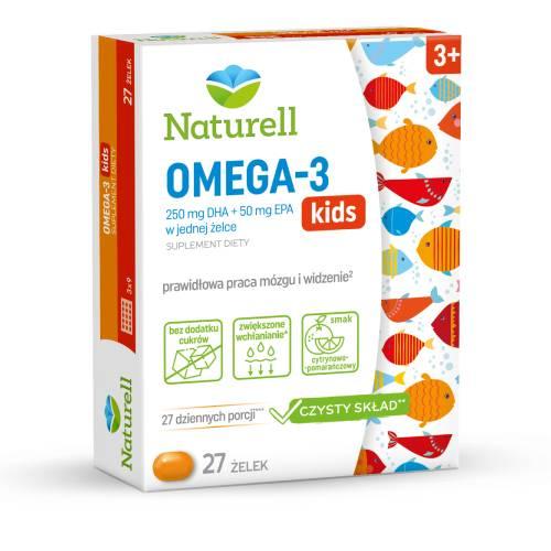 Miniaturka artykułu - NATURELL Omega-3 kids żelki, 27szt.
