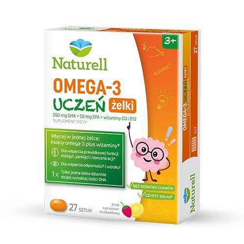 Miniaturka artykułu - NATURELL Omega-3 Uczeń żelki, 27szt. BRAK OPAKOWANIA