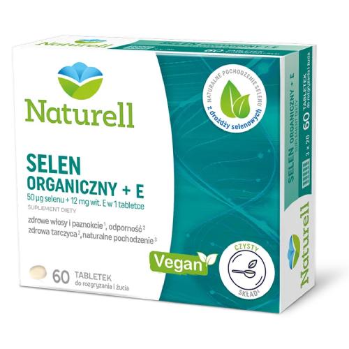 Miniaturka artykułu - Naturell Selen Organiczny + E, 60 tabl. do ssania