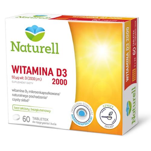 Miniaturka artykułu - Naturell Witamina D3 2000, 60 tabletek do ssania