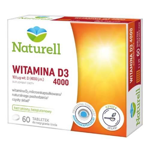 Miniaturka artykułu - Naturell Witamina D3 4000, 60 tabletek do ssania