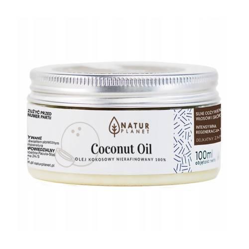Miniaturka artykułu - NaturPlanet Olej Kokosowy Nierafinowany, 100 ml