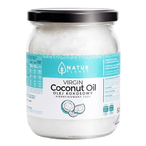 Miniaturka artykułu - NaturPlanet Olej Kokosowy Nierafinowany, 500ml