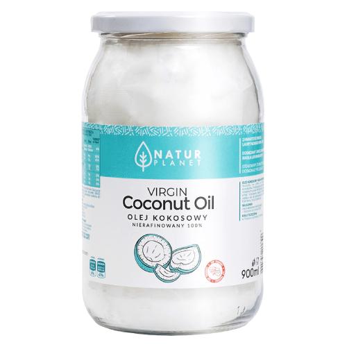 Miniaturka artykułu - NaturPlanet Olej Kokosowy Nierafinowany, 900ml
