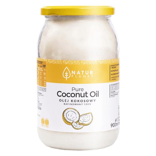 Miniaturka artykułu - NaturPlanet Olej Kokosowy Rafinowany, 900ml