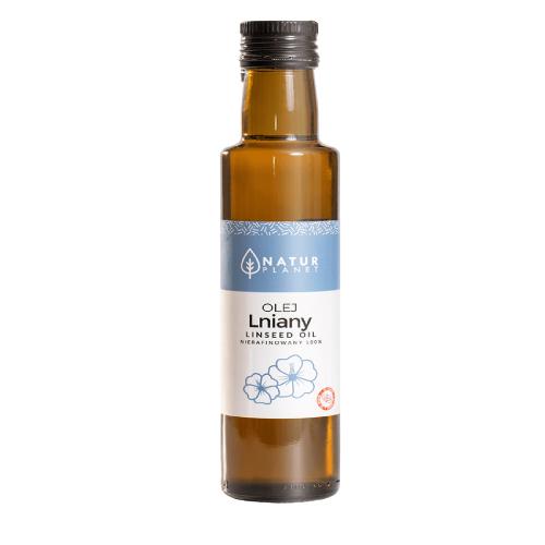 Miniaturka artykułu - NaturPlanet Olej Lniany Nierafinowany - 250ml