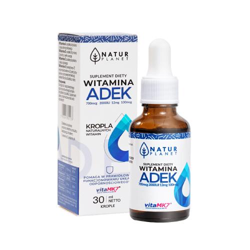 Miniaturka artykułu - NaturPlanet Witamina ADEK Krople - 30ml