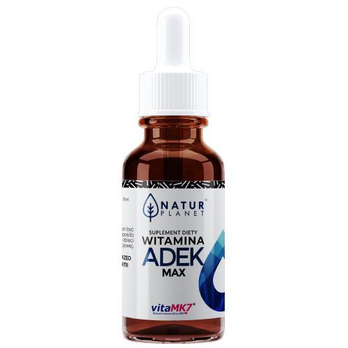 Miniaturka artykułu - NaturPlanet Witamina A+D+E+K MAX krople, 30ml KR&Oacute;TKA DATA 30.09.2026