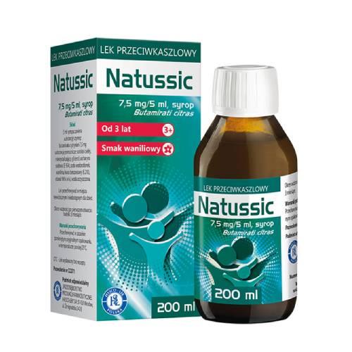 Miniaturka artykułu - NATUSSIC Syrop przeciwkaszlowy 3+ wanilia, 200ml