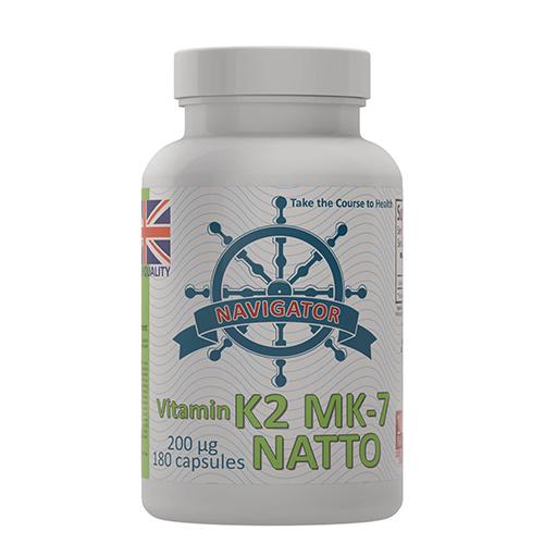 Miniaturka artykułu - Navigator Witamina K2 MK-7 NATTO 200mcg, 180kaps.