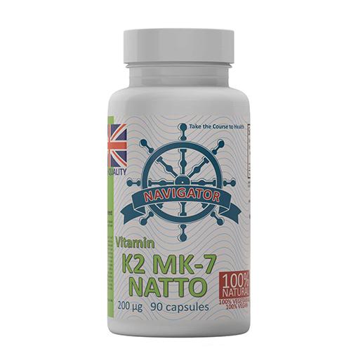 Miniaturka artykułu - Navigator Witamina K2 MK-7 NATTO 200mcg, 90kaps.