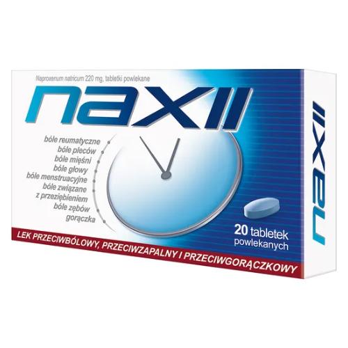 Miniaturka artykułu - Naxii 220 mg naproxen, Lek o silnym działaniu przeciwzapalnym, 20 tabl. 