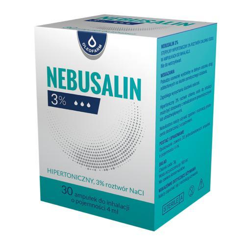 Miniaturka artykułu - Nebusalin 3% roztw&oacute;r do inhalacji, 30 ampułek x 4 ml OLEOFARM USZKODZONE OPAKOWANIE