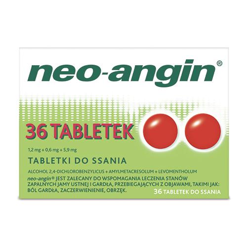 Zdjęcie produktu - NEO-ANGIN  z cukrem - 36 tabletek do ssania 