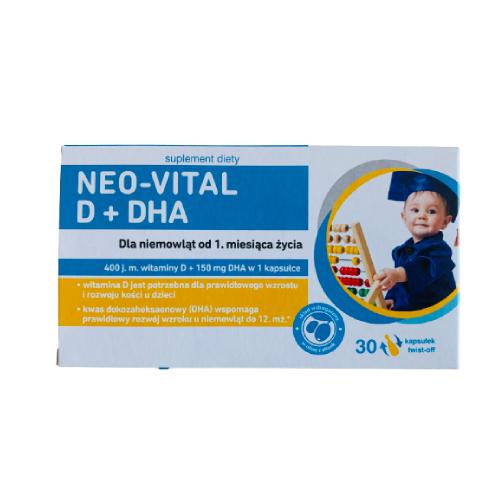 Miniaturka artykułu - NEO-VITAL D+DHA, 30 kapsułek