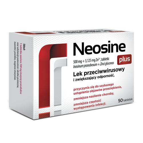Miniaturka artykułu - NEOSINE Plus 500mg + 3,125mg Zn2, 50 tabletek