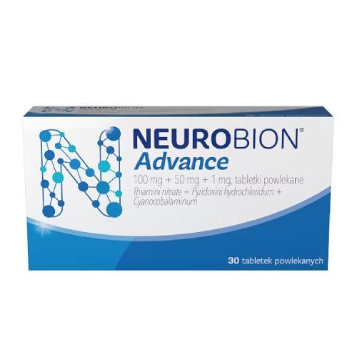 Miniaturka artykułu - NEUROBION Advance, 30 tabletek - lek uzupełniający witaminami B1, B6 i B12, pomaga łagodzić drętwienie i mrowienie  USZKODZONE OPAKOWANIE TEKTUROWE