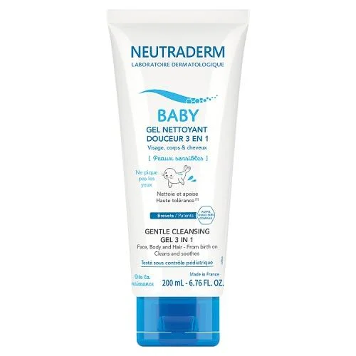 Miniaturka artykułu - NEUTRADERM BABY Łagodny żel myjący 3w1, 200ml KR&Oacute;TKA DATA 31.10.2026