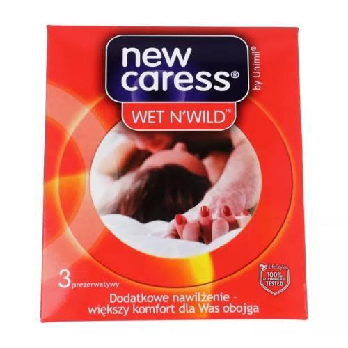 New Caress Wet N'Wild Prezerwatywy  - 3 sztuki USZKODZONE TEKTUROWE OPAKOWANIE