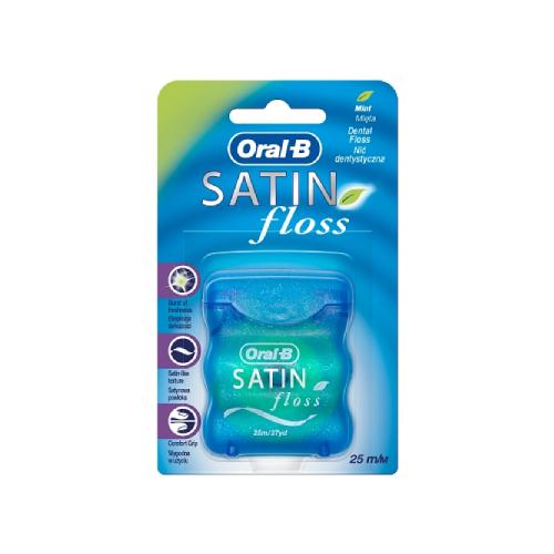 Miniaturka artykułu - Oral-B Nić dentystyczna Satin Floss mint 25 m, 1 szt.