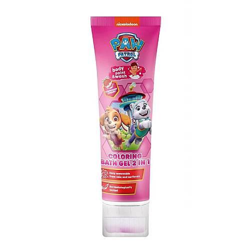 Miniaturka artykułu - Nickelodeon Psi Patrol Koloryzujący żel do kąpieli jogurtowa truskawka, 150 ml