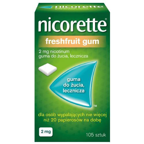Miniaturka artykułu - Nicorette FreshFruit 2mg - 105 sztuk USZKODZONE OPAKOWANIE TEKTUROWE
