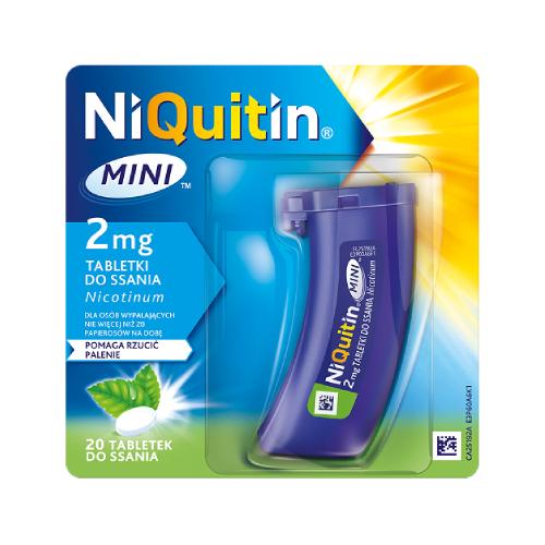 Miniaturka artykułu - NIQUITIN MINI 2 mg Tabletki do ssania, 20 szt.