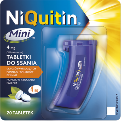 Miniaturka artykułu - NIQUITIN MINI - 4 mg x 20 tabletek USZKODZONE OPAKOWANIE TEKTUROWE