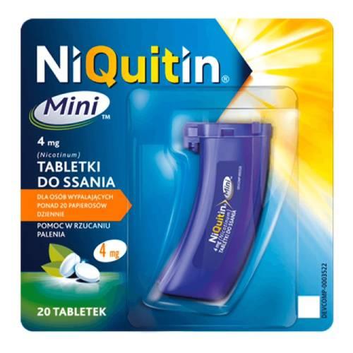 Miniaturka artykułu - NiQuitin Mini Tabletki do ssania 4 mg, 20 sztuk