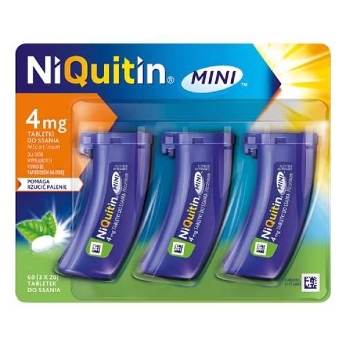 Miniaturka artykułu - NiQuitin Mini Tabletki do ssania 4 mg, 60 sztuk