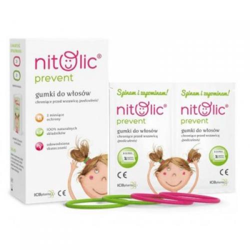 Miniaturka artykułu - Nitolic Prevent Gumki do włosów przeciw wszom, 4szt. / Uszkodzone opakowanie