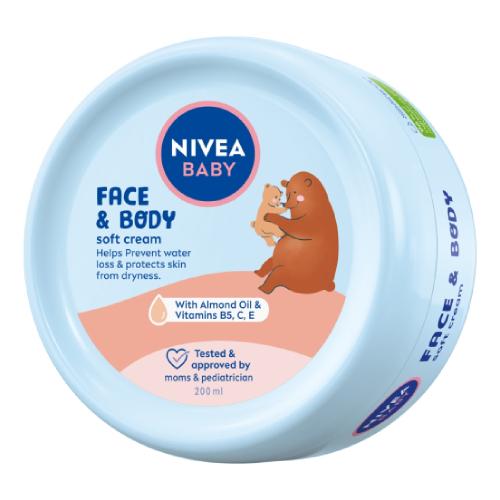 Miniaturka artykułu - NIVEA Baby Krem pielęgnacyjny do twarzy i ciała dla dzieci, 200ml