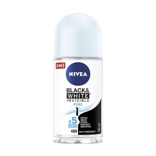 Miniaturka artykułu - NIVEA Black&White Invisible Pure Antyperspirant Roll-on, 50ml