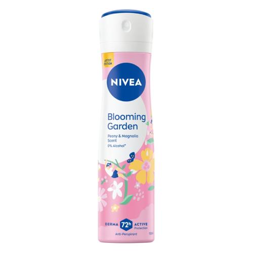 Miniaturka artykułu - Nivea Blooming Garden Antyperspirant w sprayu dla kobiet 72h Piwonia i Magnolia, 150 ml
