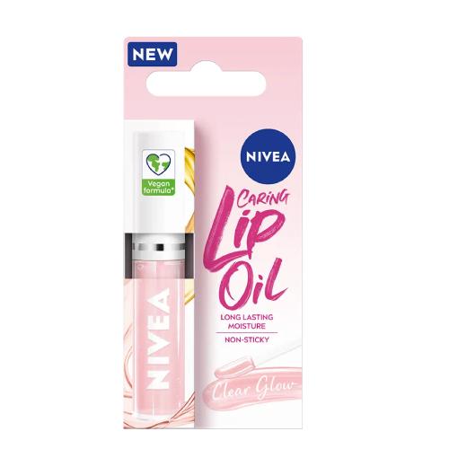 NIVEA Caring Lip Oil Clear Glow pielęgnujący olejek do ust, 5.5ml