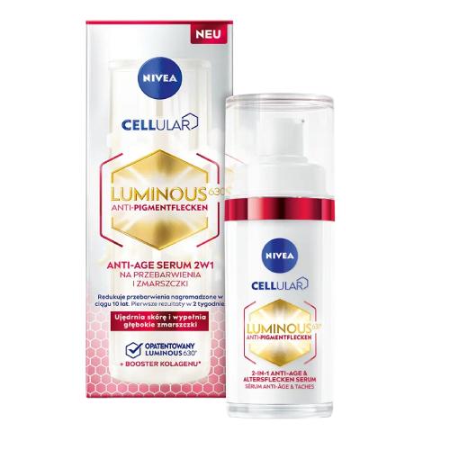 Miniaturka artykułu - NIVEA Cellular Luminous630 2w1 Serum na zmarszczki i przebarwienia, 30ml