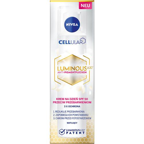Miniaturka artykułu - NIVEA Cellular Luminous630 Krem przeciw przebarwieniom na dzień SPF50, 40ml