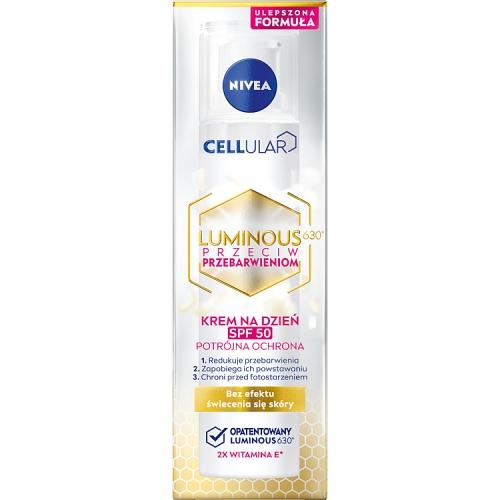 Miniaturka artykułu - NIVEA Cellular Luminous630 Krem do twarzy na dzień przeciw przebarwieniom SPF50, 40ml